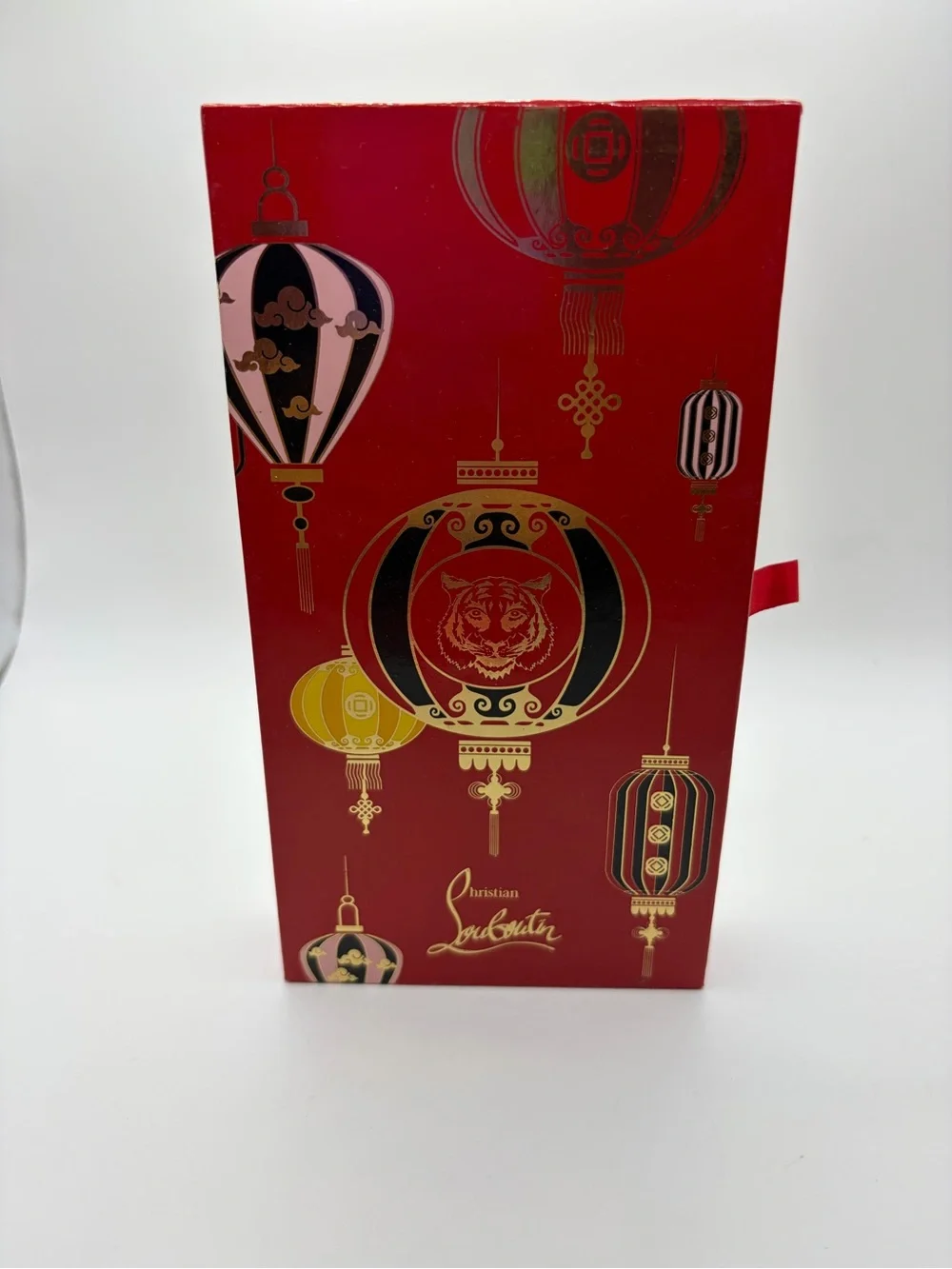 Christian Louboutin Red and Gold Lantern Motif Envelopes Box Set